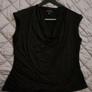 Black, Slouch Neck Plus Size Dressy Shirt